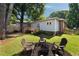 Landscaped backyard with a fire pit and Adirondack chairs, perfect for relaxing and entertaining guests at 19 Wyman Se St, Atlanta, GA 30317