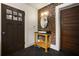 Bathroom boasts exposed brick, black tile flooring and a wood vanity at 19 Wyman Se St, Atlanta, GA 30317