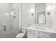 Modern bathroom with glass-enclosed shower, vanity, and updated fixtures at 298 Saint Marys Nw Ln, Marietta, GA 30064