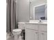 Cozy bathroom with a shower, toilet and sink vanity at 4765 Silver Leaf Dr, Cumming, GA 30040