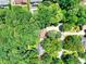 Aerial view of a wooded property showcasing the lush landscape and the home's secluded setting at 4915 Millers Trce, Peachtree Corners, GA 30096