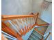Elegant staircase with wooden handrails and carpeted steps, offering a classic touch at 3332 Chastain Landings Ct, Marietta, GA 30066