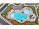 Aerial view of community pools offering a resort-style setting with meticulously landscaped grounds and comfortable lounge area at 4583 Roskin St, Duluth, GA 30097