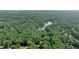 Scenic aerial view of the property nestled amongst a lush forest and beside a tranquil lake at 1590 Sunnybrook Farm Rd, Atlanta, GA 30350