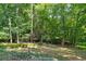Lush backyard showcasing a spacious lawn and mature trees at 1590 Sunnybrook Farm Rd, Atlanta, GA 30350