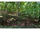 Backyard view with a wooden bridge at 1590 Sunnybrook Farm Rd, Atlanta, GA 30350