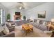 Inviting living room with a fireplace, neutral paint, and abundant natural light at 5021 Rodrick Trce, Marietta, GA 30066