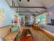 Charming living room featuring a rustic wood-burning stove, exposed beams and an open layout at 5130 Dearing St, Covington, GA 30014