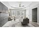 Light-filled living room with modern decor, featuring a tray ceiling and cozy seating at 524 Paines Nw Ave, Atlanta, GA 30318
