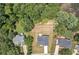 Aerial view of a home featuring a private yard in a community surrounded by mature trees at 1128 E Shoreview Rd, Mcdonough, GA 30253