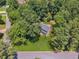 Overhead view of a brick house with large backyard at 3835 Thornhill Sw Dr, Lilburn, GA 30047