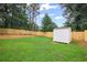 Backyard with a new fence and a storage shed at 942 Mclinden Se Ave, Smyrna, GA 30080