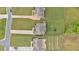 Drone's-eye view of the property shows large lots with lush green yards in a suburban setting at 101 River Walk Pkwy, Euharlee, GA 30145
