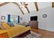 Large main bedroom featuring exposed beams, a ceiling fan, and hardwood floors at 101 River Walk Pkwy, Euharlee, GA 30145