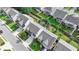 Aerial view of suburban neighborhood showing neatly arranged homes with well-maintained yards at 1767 Weatherbrook Cir, Lawrenceville, GA 30043