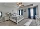 Spacious main bedroom boasts a tray ceiling and calming blue accents at 1767 Weatherbrook Cir, Lawrenceville, GA 30043