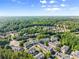 Serene aerial view of townhomes nestled among lush trees with clear blue skies above, showcasing a peaceful community at 2345 Gallard St, Lawrenceville, GA 30043