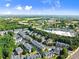 Overhead view showcasing townhomes with shops nearby surrounded by lush green trees and landscaping at 2345 Gallard St, Lawrenceville, GA 30043