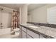 Bathroom featuring granite countertops, a shower with a curtain, and a toilet at 2486 Bear Mountain St, Lithonia, GA 30058