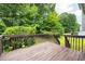 Wooden back deck overlooking a green, landscaped yard at 1093 Athena Ct, Acworth, GA 30101