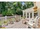 Charming outdoor deck features chairs, a table, and hanging plants, perfect for relaxing at 4211 Schooner Ne Ct, Roswell, GA 30075