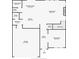 Detailed floor plan of the home's first floor showcasing the layout of the kitchen, living room, and garage at 515 Cobblestone Ct, Canton, GA 30115