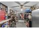 Spacious garage with lots of storage and a ceiling fan at 435 Old Holly Rd, Milton, GA 30075