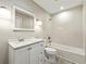 Updated bathroom with a shower-tub combo, new vanity, and modern fixtures at 4110 Oak Ferry Ne Dr, Kennesaw, GA 30144