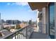 Large balcony with expansive views of the city skyline at 860 Peachtree Ne St # 1912, Atlanta, GA 30308