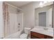 Functional bathroom with a shower-tub combination, a modern sink, and updated fixtures at 2378 Morgan Creek Rd, Buford, GA 30519
