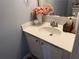 Bathroom featuring white vanity with a neutral countertop and decorative accents at 4172 Howell Park Road, Duluth, GA 30096
