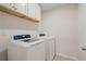 Laundry room with modern washer and dryer, and white cabinets for storage at 2090 Beckham St, Cumming, GA 30041
