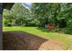 Large, grassy backyard with mature trees, providing a serene and private outdoor space for recreation and relaxation at 3888 Lindley Cir, Powder Springs, GA 30127