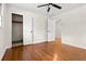 Bedroom features hardwood floors, closet, and entry to bathroom at 3888 Lindley Cir, Powder Springs, GA 30127