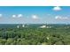 Expansive aerial view overlooking lush treetops featuring a skyline in the distance, promoting natural beauty at 2343 Hunting Valley Dr, Decatur, GA 30033