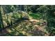 Spacious backyard featuring mature trees, lush green grass, and a charming custom-built treehouse at 2343 Hunting Valley Dr, Decatur, GA 30033