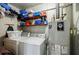 Laundry room with washer, dryer, water heater and storage shelving at 2343 Hunting Valley Dr, Decatur, GA 30033
