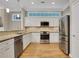Modern kitchen with stainless steel appliances, granite countertops, and ample cabinet space at 659 Holcomb Bridge Rd, Norcross, GA 30071