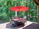 Spacious outdoor deck with dining and wooded views perfect for enjoying the outdoors and entertaining at 1630 Reindeer Rdg, Alpharetta, GA 30005