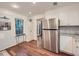 Kitchen features a stainless steel refrigerator and white cabinets at 3440 Ashwood Ln, Atlanta, GA 30341