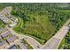 Aerial view of a community surrounded by a greenway, trees, pool, and walking trails, showcasing a serene setting at 6930 Whitman Walk, Alpharetta, GA 30005