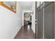 Inviting entryway with hardwood floors and modern finishes leads into the home's living spaces at 160 Auburn Gate Ln, Auburn, GA 30011