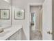 Bathroom sink with view of bedroom area through doorway at 6179 Ashbranch Dr, Acworth, GA 30101