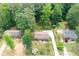 Aerial view of a well-maintained home and lush backyard with mature trees in a serene setting at 655 Stone Harbor Sw Pkwy, Marietta, GA 30060