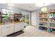 Spacious kitchen with a window and a door leading to the backyard and shelving at 4672 Satellite Blvd, Duluth, GA 30096