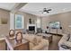 Comfortable living room featuring a fireplace, dark wood floors, and neutral walls at 13015 Fox Rd, Alpharetta, GA 30005