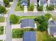Overhead view of a well-maintained home showcasing its manicured lawn and convenient driveway at 110 Holly Mill Village Dr, Canton, GA 30114