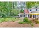 A peaceful backyard with patio, lovely landscaping, and tall trees at 3219 Parkridge Crescent, Chamblee, GA 30341