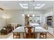 Bright eat-in kitchen featuring an island, skylights, and living space at 3219 Parkridge Crescent, Chamblee, GA 30341