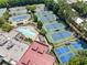 Aerial view of community amenities including a pool and tennis courts at 775 Hadley Ne Ln, Marietta, GA 30068